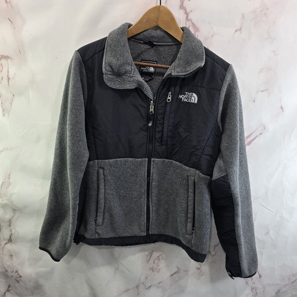 The North Face Jacket Womens Small Gray Black Fleece Full Zip Denali